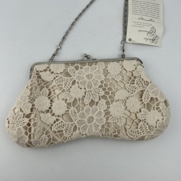 Vintage Evening Bag Hopeless Romantic Handstitched in Victorian Style Chain NOS - Picture 6 of 12